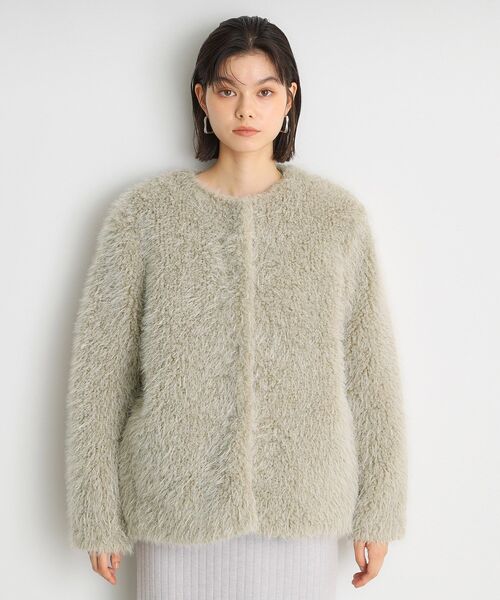 THE SHOP TK （ザ ショップ ティーケー ）の「ボアファーノーカラージャケット（ノーカラーコート・レディース・ナチュラル/ブラック・12/13）」の12枚目の写真