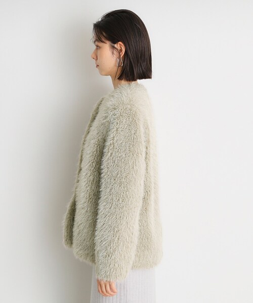 THE SHOP TK （ザ ショップ ティーケー ）の「ボアファーノーカラージャケット（ノーカラーコート・レディース・ナチュラル/ブラック・12/13）」の13枚目の写真