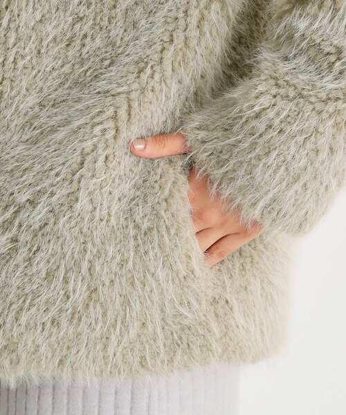 THE SHOP TK （ザ ショップ ティーケー ）の「ボアファーノーカラージャケット（ノーカラーコート・レディース・ナチュラル/ブラック・12/13）」の17枚目の写真