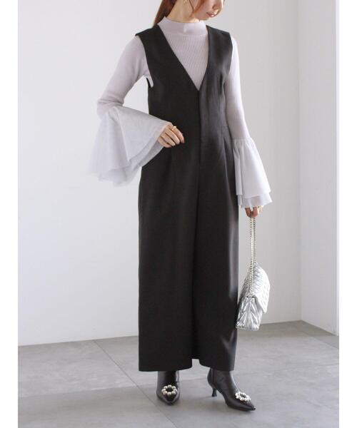 Te chichi（テチチ）の「チュールフレアスリーブニットプルオーバー（ニット/セーター・レディース・ブルー/グレー/ブラック・F）」の5枚目の写真