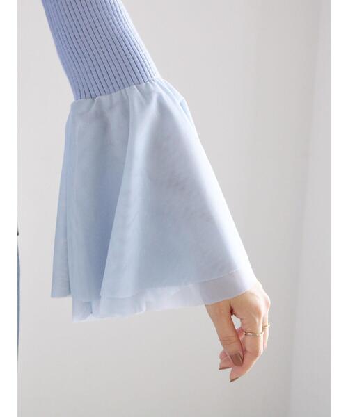 Te chichi（テチチ）の「チュールフレアスリーブニットプルオーバー（ニット/セーター・レディース・ブルー/グレー/ブラック・F）」の15枚目の写真