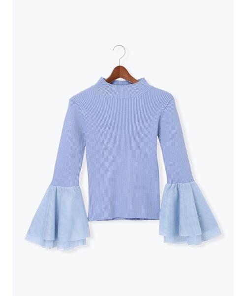 Te chichi（テチチ）の「チュールフレアスリーブニットプルオーバー（ニット/セーター・レディース・ブルー/グレー/ブラック・F）」の18枚目の写真