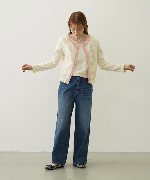 MILKFED.（ミルクフェド）の「FRILL KNIT TOP（ニット/セーター・レディース・オフホワイト/ネイビー/ライトブルー・ONE SIZE）」の18枚目の写真
