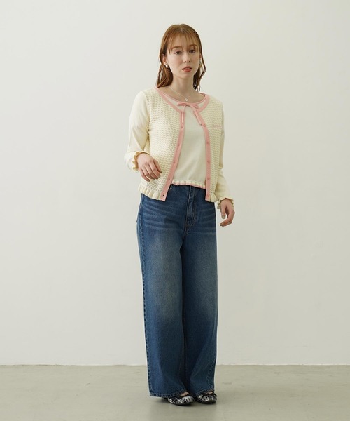 MILKFED.（ミルクフェド）の「FRILL KNIT TOP（ニット/セーター・レディース・オフホワイト/ネイビー/ライトブルー・ONE SIZE）」の19枚目の写真