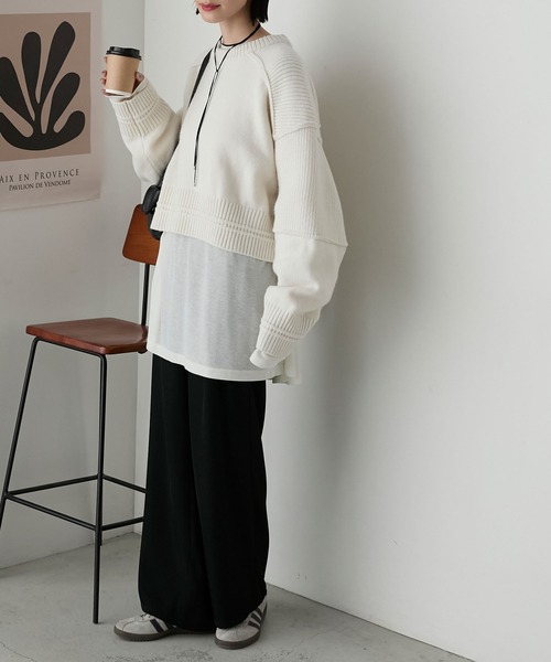forksy.(フォルクシー)の「【forksy.】アウトリンキング チャンキーニット(ニット/セーター・レディース・アイボリー/ネイビー/グレー・FREE)」の17枚目の写真