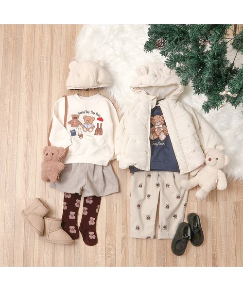 apres les cours（アプレレクール）の「tiny bear 総柄タイツ（タイツ/ストッキング・キッズ・ブラウン・90/100/110/120）」の4枚目の写真