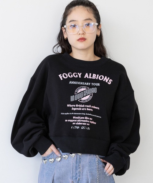 RAGEBLUE(レイジブルー)の「<選べるSHORT&LONG丈>グラフィックプリントスウェット(スウェット・レディース・ホワイト/ブラック/ネイビー/ワインレッド/オフホワイト/その他8/その他4/イエロー・SMALL/MEDIUM)」の2枚目の写真