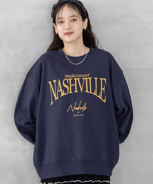 RAGEBLUE(レイジブルー)の「<選べるSHORT&LONG丈>グラフィックプリントスウェット(スウェット・レディース・ホワイト/ブラック/ネイビー/ワインレッド/オフホワイト/その他8/その他4/イエロー・SMALL/MEDIUM)」の13枚目の写真