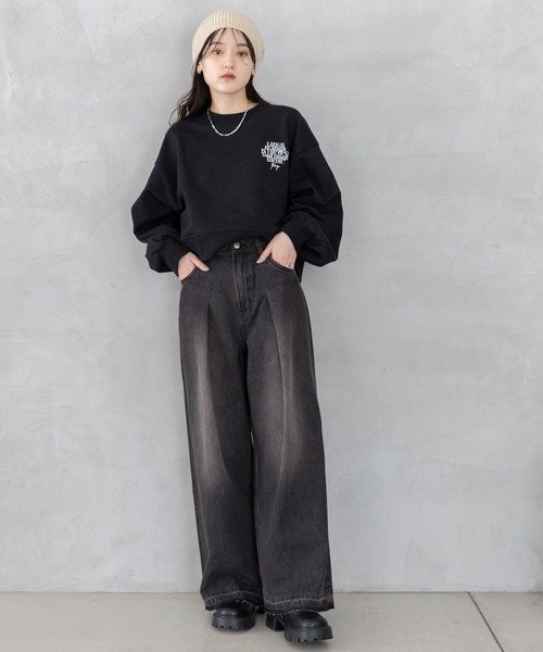 RAGEBLUE(レイジブルー)の「<選べるSHORT&LONG丈>グラフィックプリントスウェット(スウェット・レディース・ホワイト/ブラック/ネイビー/ワインレッド/オフホワイト/その他8/その他4/イエロー・SMALL/MEDIUM)」の10枚目の写真