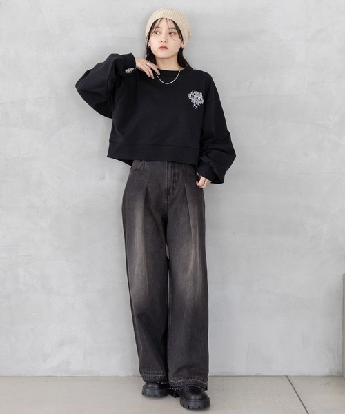 RAGEBLUE(レイジブルー)の「<選べるSHORT&LONG丈>グラフィックプリントスウェット(スウェット・レディース・ホワイト/ブラック/ネイビー/ワインレッド/オフホワイト/その他8/その他4/イエロー・SMALL/MEDIUM)」の11枚目の写真