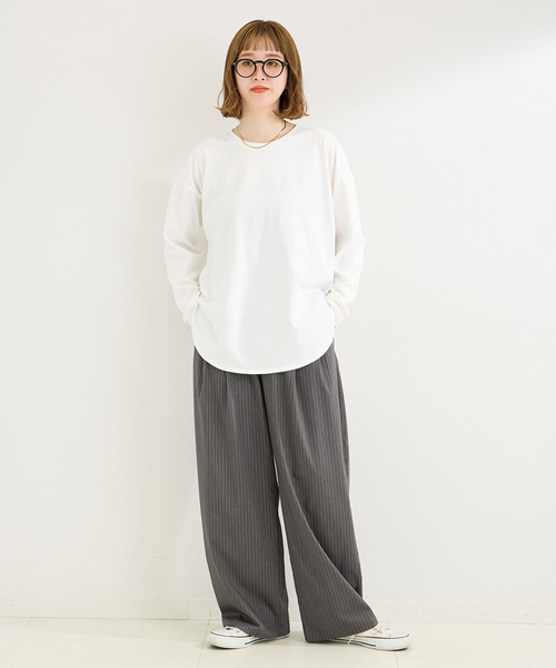 B.C STOCK(ベーセーストック)の「《追加5》裾ラウンドロンTEE(Tシャツ/カットソー・レディース・ホワイト/ブラック/ブラック系その他・FREE)」の19枚目の写真