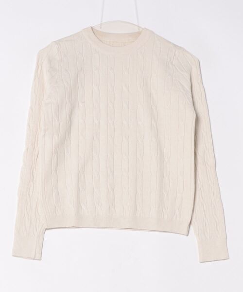 Coo+i(クーイ)の「長袖ケーブルデザインニット(ニット/セーター・レディース・ブラック/ベージュ/チャコールグレー/ホワイト/ブラウン・FREE)」の17枚目の写真