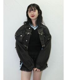 jouetie | ワイドクロップドフリンジGジャン【セットアップ対応】(デニムジャケット)