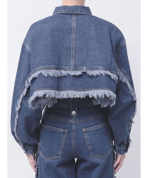 セール】ワイドクロップドフリンジGジャン【セットアップ対応