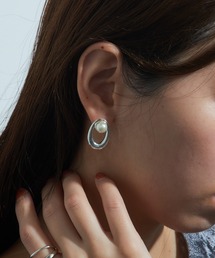 PHILIPPE AUDIBERT | 【PHILIPPE AUDIBERT】パールオーバルピアス シルバー Boucles d'oreilles Carmel laiton BO6469(ピアス（両耳用）)