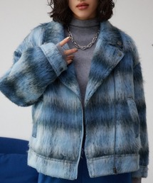 AZUL by moussy | シャギーチェックライダースジャケット(ブルゾン)