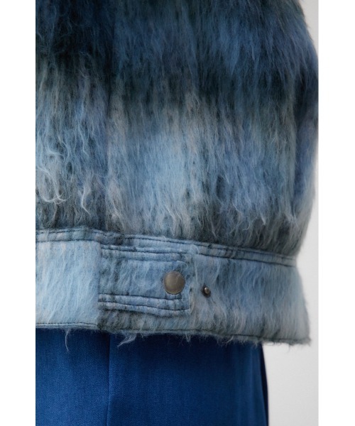 AZUL by moussy（アズールバイマウジー）の「シャギーチェックライダースジャケット（ブルゾン・レディース・ブラック系その他/ブルー系その他・FREE）」の5枚目の写真