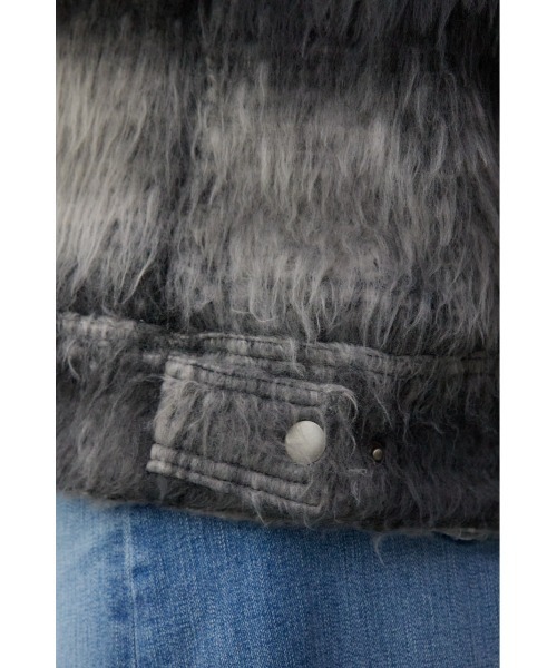 AZUL by moussy（アズールバイマウジー）の「シャギーチェックライダースジャケット（ブルゾン・レディース・ブラック系その他/ブルー系その他・FREE）」の13枚目の写真