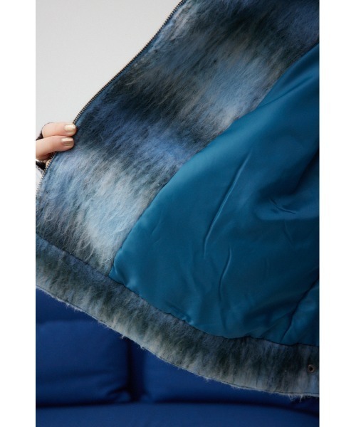 AZUL by moussy（アズールバイマウジー）の「シャギーチェックライダースジャケット（ブルゾン・レディース・ブラック系その他/ブルー系その他・FREE）」の4枚目の写真