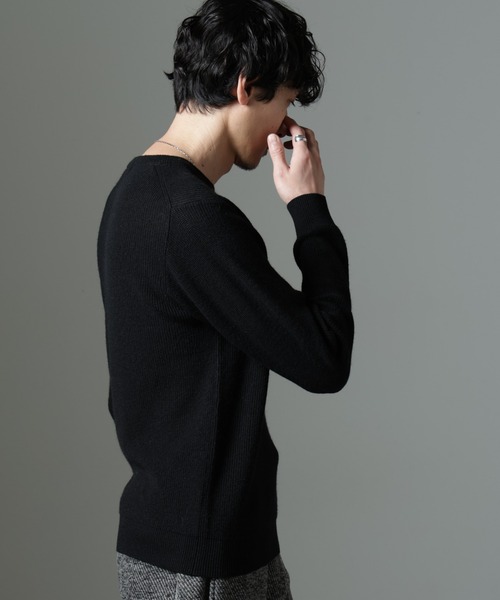 NANO universe（ナノユニバース）の「アンゴラミックス畔ニット（ニット/セーター・メンズ・グレー/ブラック/アイボリー・S/M/L）」の10枚目の写真