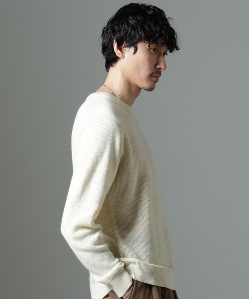 NANO universe（ナノユニバース）の「アンゴラミックス畔ニット（ニット/セーター・メンズ・グレー/ブラック/アイボリー・S/M/L）」の21枚目の写真