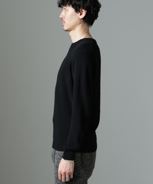 NANO universe（ナノユニバース）の「アンゴラミックス畔ニット（ニット/セーター・メンズ・グレー/ブラック/アイボリー・S/M/L）」の13枚目の写真