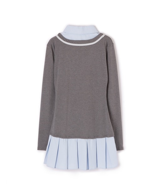 M DOLLY(エムドリー)の「cardigan docking mini dress/カーディガンドッキングミニドレス(ワンピース・レディース・ブラック/グレー・S/M)」の10枚目の写真