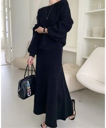 AMAJI（アマジ）の「セットアップニットトップス＆スカート（セットアップ）」