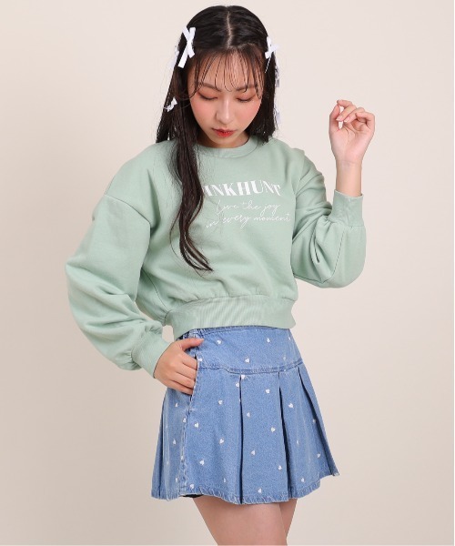 PINKHUNT（ピンクハント）の「PINKHUNT ピンクハント ハート刺繍 デニムスカート 0181K（デニムスカート・キッズ・ブルー/ブラック・120cm/130cm/140cm/150cm/160cm）」の8枚目の写真