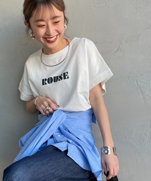 nenom（ネノム）の「[nenom/ネノム] ロゴプリント グリッターＴシャツ（Tシャツ/カットソー・レディース・チャコールグレー/オフホワイト/ベージュ・F）」の3枚目の写真
