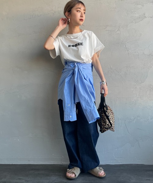 nenom（ネノム）の「[nenom/ネノム] ロゴプリント グリッターＴシャツ（Tシャツ/カットソー・レディース・チャコールグレー/オフホワイト/ベージュ・F）」の4枚目の写真