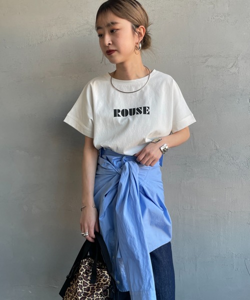 nenom（ネノム）の「[nenom/ネノム] ロゴプリント グリッターＴシャツ（Tシャツ/カットソー・レディース・チャコールグレー/オフホワイト/ベージュ・F）」の5枚目の写真