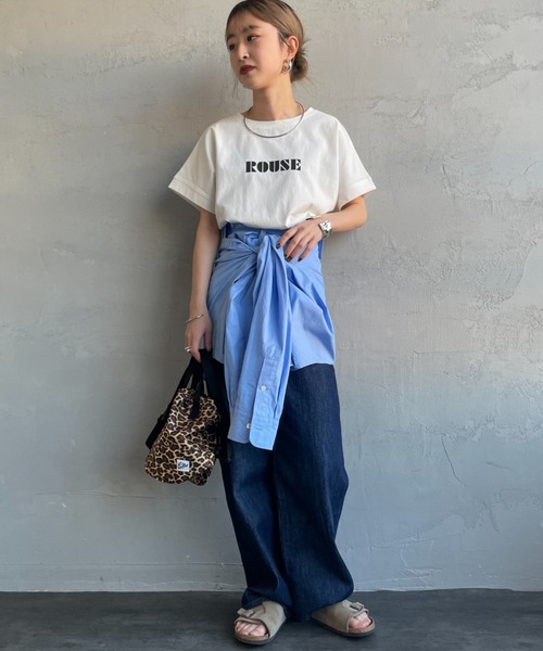 nenom（ネノム）の「[nenom/ネノム] ロゴプリント グリッターＴシャツ（Tシャツ/カットソー・レディース・チャコールグレー/オフホワイト/ベージュ・F）」の7枚目の写真