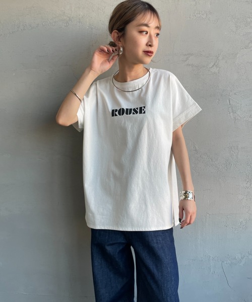 nenom（ネノム）の「[nenom/ネノム] ロゴプリント グリッターＴシャツ（Tシャツ/カットソー・レディース・チャコールグレー/オフホワイト/ベージュ・F）」の9枚目の写真
