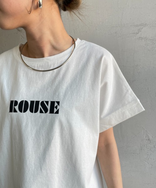 nenom（ネノム）の「[nenom/ネノム] ロゴプリント グリッターＴシャツ（Tシャツ/カットソー・レディース・チャコールグレー/オフホワイト/ベージュ・F）」の12枚目の写真