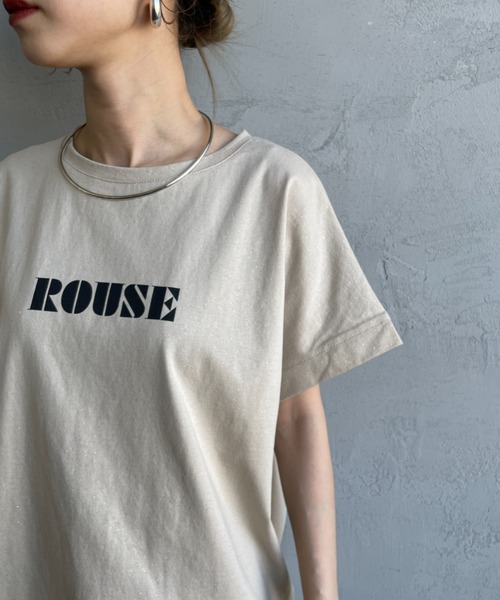 nenom（ネノム）の「[nenom/ネノム] ロゴプリント グリッターＴシャツ（Tシャツ/カットソー・レディース・チャコールグレー/オフホワイト/ベージュ・F）」の22枚目の写真