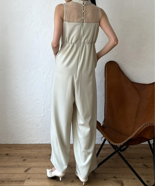 Olu.（オルドット）の「オーガンジードッキングオールインワン（つなぎ/オールインワン・レディース・アイボリー/チャコールグレー・FREE）」の13枚目の写真