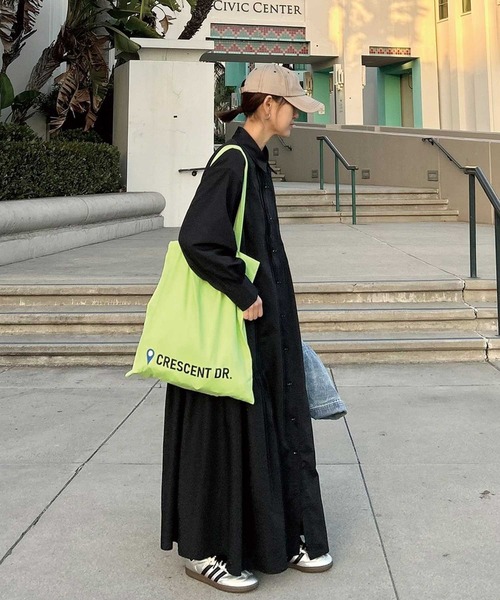 CORNERS by KR（コーナーズバイケーアール）の「【CORNERS by KR】長袖サイドギャザーシャツワンピース（シャツワンピース・レディース・ホワイト×ブラック/ブラック/サックスブルー/ネイビー・M/L）」の19枚目の写真