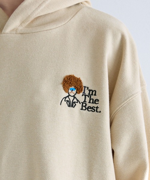 coca（coca）（コカ）の「キッズ　裏毛胸刺繍プルパーカー（パーカー・キッズ・チャコール/ベージュ・150/140/130/120）」の13枚目の写真