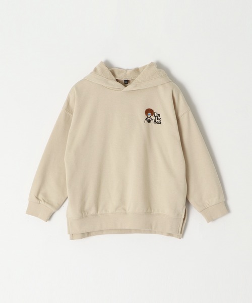 coca（coca）（コカ）の「キッズ　裏毛胸刺繍プルパーカー（パーカー・キッズ・チャコール/ベージュ・150/140/130/120）」の18枚目の写真
