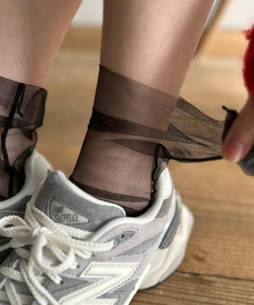 Kotoe（コトエ）の「チュール シースルーソックス シアー靴下（ソックス/靴下・レディース・ホワイト/ピンク/ブラック/グレー・FREE）」の2枚目の写真