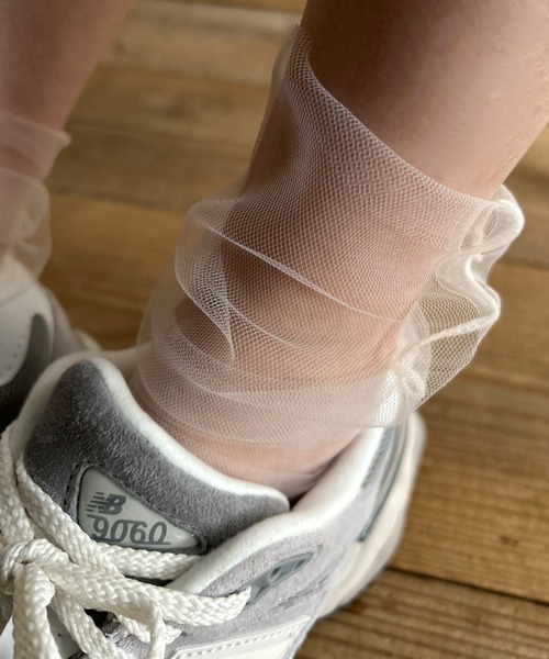 Kotoe（コトエ）の「チュール シースルーソックス シアー靴下（ソックス/靴下・レディース・ホワイト/ピンク/ブラック/グレー・FREE）」の15枚目の写真