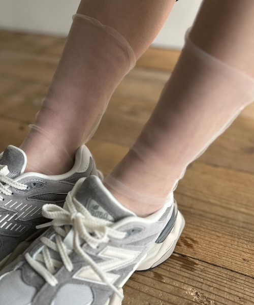 Kotoe（コトエ）の「チュール シースルーソックス シアー靴下（ソックス/靴下・レディース・ホワイト/ピンク/ブラック/グレー・FREE）」の16枚目の写真