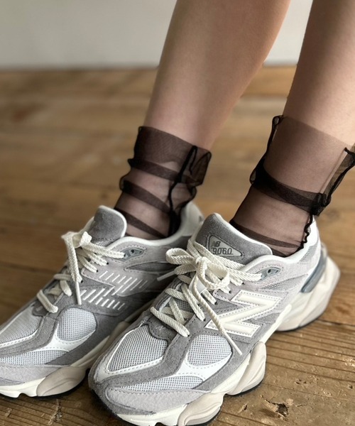 Kotoe（コトエ）の「チュール シースルーソックス シアー靴下（ソックス/靴下・レディース・ホワイト/ピンク/ブラック/グレー・FREE）」の5枚目の写真