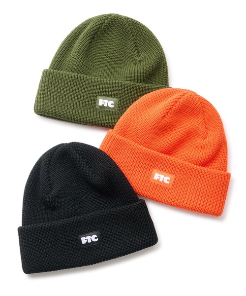 ★米国発/送関込*FTC*新作*EST ニットビーニー/BLACK★ BOX LOGO BEANIE（ニットキャップ/ビーニー）｜FTC（エフティー