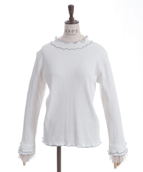 axes femme（アクシーズファム）の「プリーツチュールメロープルオーバー（Tシャツ/カットソー・レディース・ピンク/ブルー/ブラック/イエロー/キナリ・FREE）」の19枚目の写真