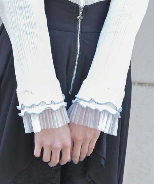 axes femme（アクシーズファム）の「プリーツチュールメロープルオーバー（Tシャツ/カットソー・レディース・ピンク/ブルー/ブラック/イエロー/キナリ・FREE）」の9枚目の写真