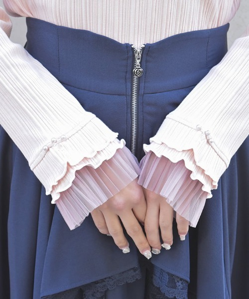 axes femme（アクシーズファム）の「プリーツチュールメロープルオーバー（Tシャツ/カットソー・レディース・ピンク/ブルー/ブラック/イエロー/キナリ・FREE）」の10枚目の写真