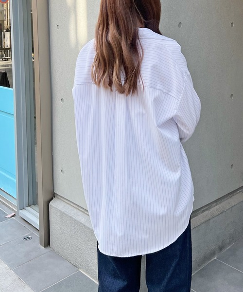 ABYS(アビス)の「BIGポケットオーバーサイズストライプシャツ(シャツ/ブラウス・レディース・ブルー/ホワイト・FREE)」の13枚目の写真