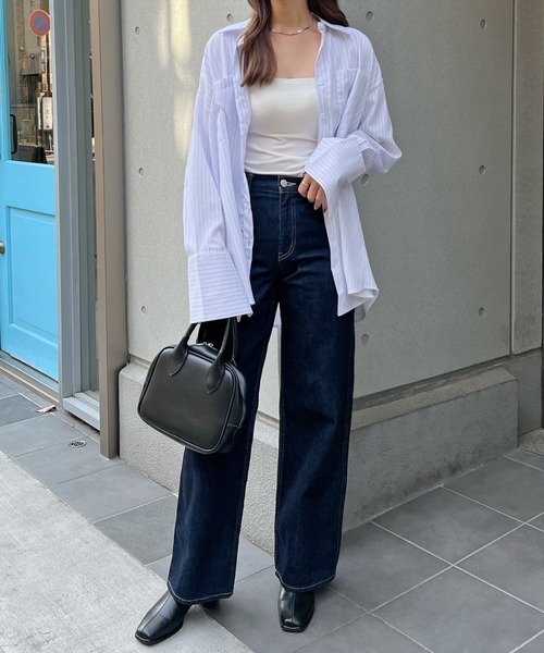 ABYS(アビス)の「BIGポケットオーバーサイズストライプシャツ(シャツ/ブラウス・レディース・ブルー/ホワイト・FREE)」の14枚目の写真